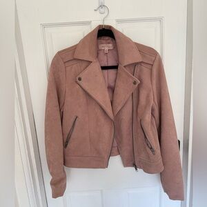 Pink Faux Suede Jacket